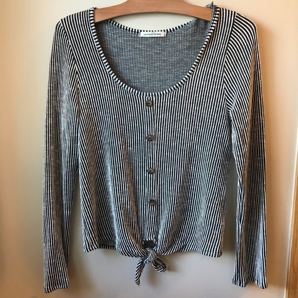Caution To The Wind Tops - Caution To The Wind Stipe Blouse